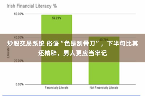 炒股交易系统 俗语“色是刮骨刀”，下半句比其还精辟，男人更应当牢记