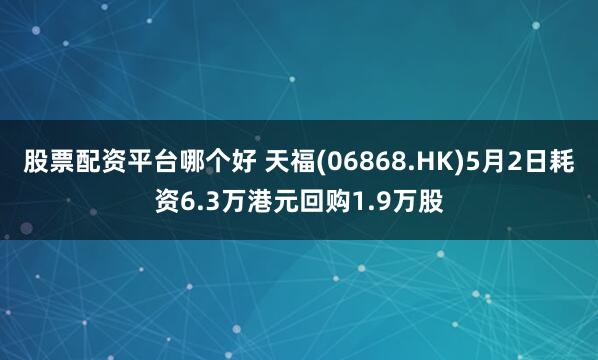 股票配资平台哪个好 天福(06868.HK)5月2日耗资6.3万港元回购1.9万股