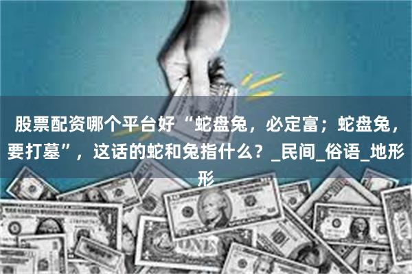 股票配资哪个平台好 “蛇盘兔，必定富；蛇盘兔，要打墓”，这话的蛇和兔指什么？_民间_俗语_地形