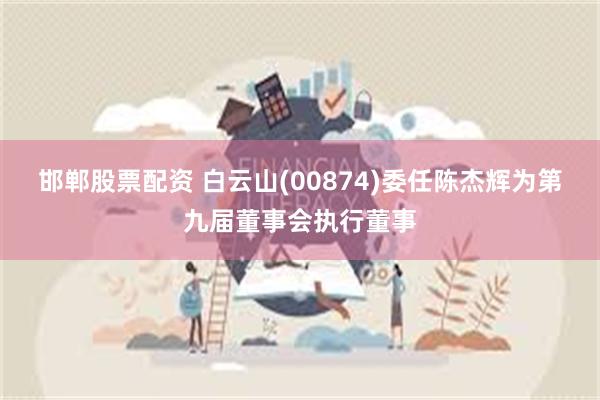 邯郸股票配资 白云山(00874)委任陈杰辉为第九届董事会执行董事